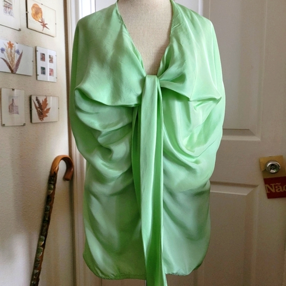 Miguelina Sexy Pastel Green Blouse